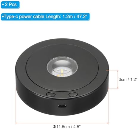 PATIKIL 45 x 35 Inch Rotating Display Stand with LED Light Base
