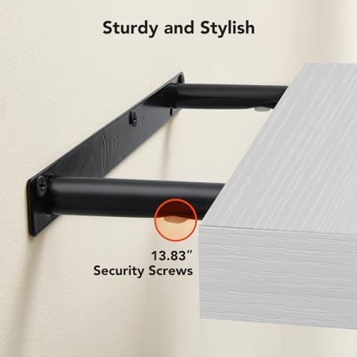 Amada Floating Shelves Wall Mounted Set of 2 White 15x7 Inch