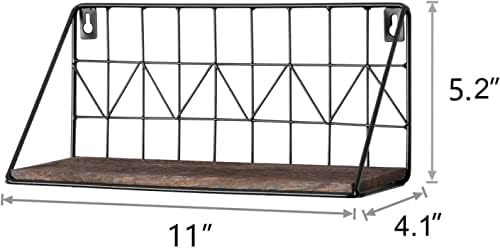 Mkono Floating Shelves Set of 2 Rustic Wood Display Storage Shelf