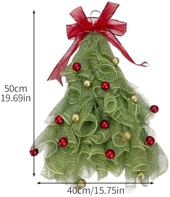 POTRUWE Handmade Christmas Tree Wreath for Front Door