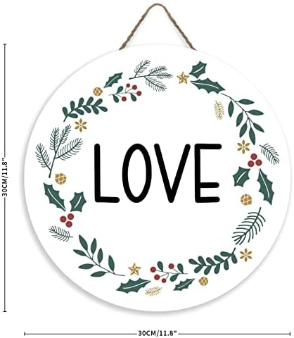 Mutilovely 12 Inch Round Wooden Welcome Door Sign