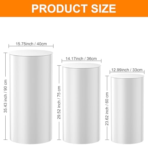 Toosci 3 Piece Cylinder Pedestal Stand for Party Decor