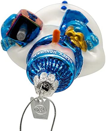 Kurt Adler 425 Inch Noble Gems Glass Hanukkah Snowman Ornament