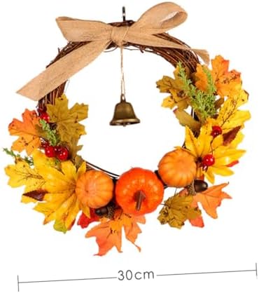 RORPOIR Halloween Door Wreath with Pumpkins and Berries