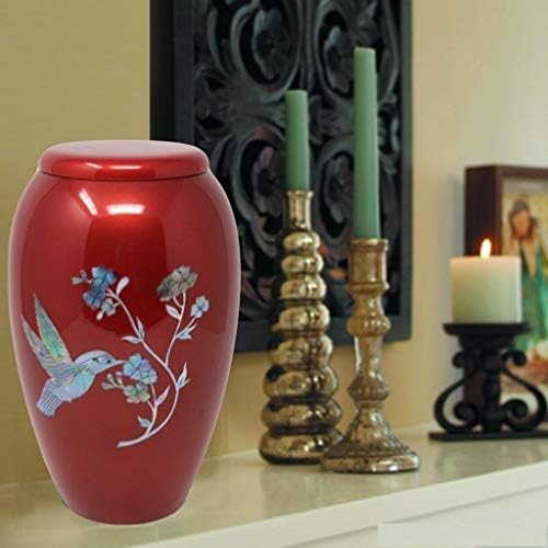 Handcrafted Cremation Urn with Mother of Pearl Design