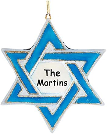 Star of David Christmas Ornament with Custom Name