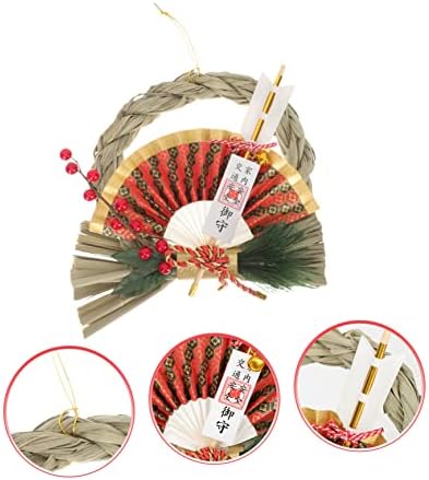 LIFKOME Japanese Straw Wreath Pendant