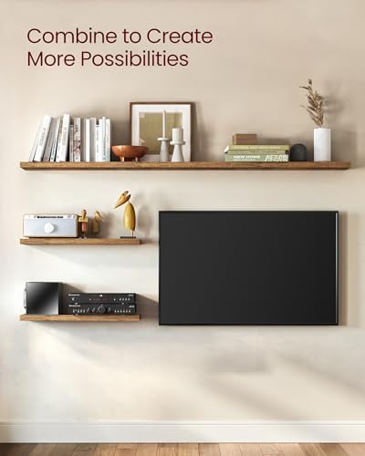 VASAGLE Floating Wall Shelves Set of 2 Rustic Brown