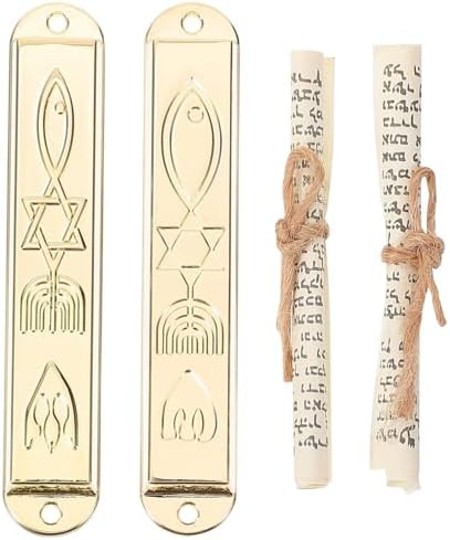 VOSAREA Antique Metal Mezuzah Scroll Door Accent