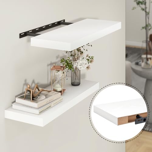 Heimlove 24 Inch Floating Shelves Wall Mount Set of 2