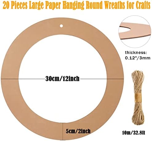 20pcs 12inch Paper Wreath Rings for DIY Crafts