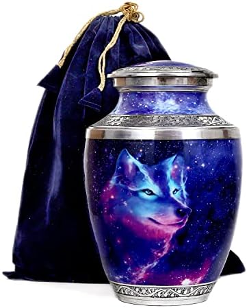 HLC Cosmic Galaxy Wolf Cremation Urn - 200 lbs