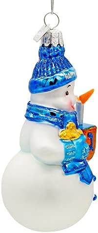 Kurt Adler 425 Inch Noble Gems Glass Hanukkah Snowman Ornament