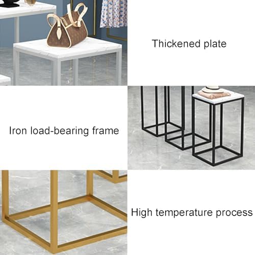 Metal Display Pedestal Stand for Clothing Store Black 35x25x60cm