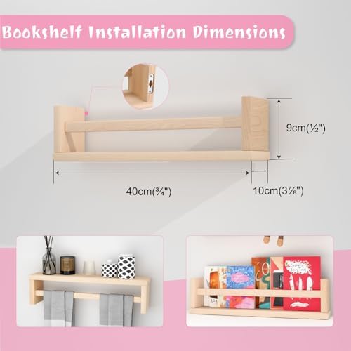 Floating Shelves 2 Pack 16 Inch Rustic Wood Wall Shelves