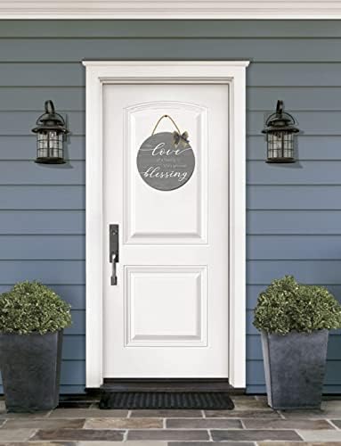 Family Blessing 12 Inch Rustic Wooden Door Sign