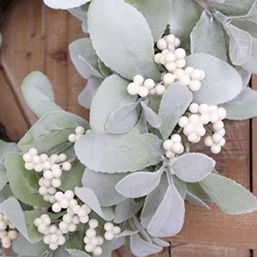 Bibelot 18 Inch Lambs Ear Wreath Spring Decor