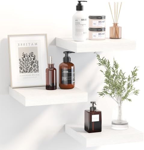 Fixwal 8in Floating Shelves Set of 3 Wall Mount Decor