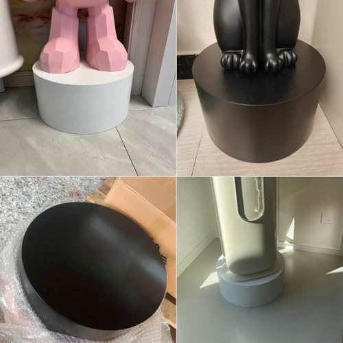 Round Display Pedestal Stand Black 158x79in