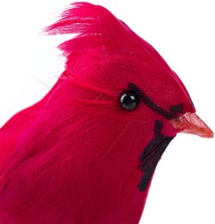 Ogrmar 12 Pack Red Birds Clip On Christmas Tree Decorations