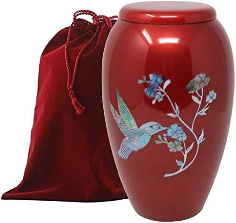 Handcrafted Cremation Urn with Mother of Pearl Design