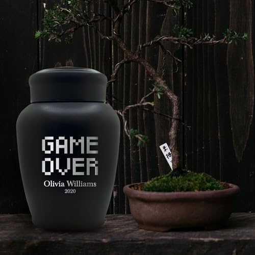 Personalized Gaming Cremation Urn with Name and Funny Design