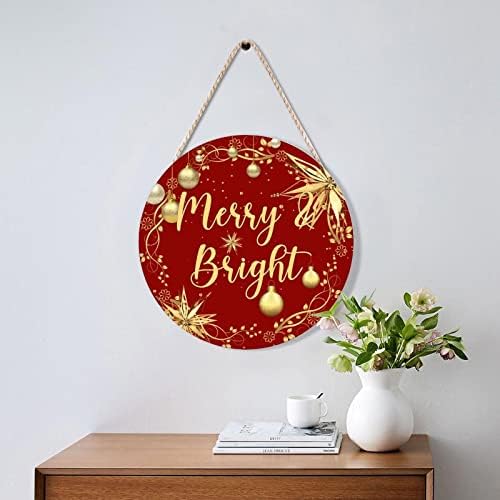 Farmhouse Door Hanger Christmas Gold Wreath Decoration