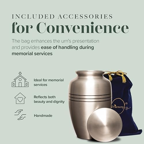 Eternal Harmony Large Silver Urn for Ashes