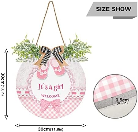 Exnundod Welcome Girl Wreath Door Hanger 12in