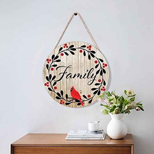 Farmhouse Door Wreath with Red Birds and Memorial Quote