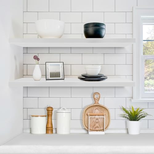 Sorbus Floating Shelves for Wall - 2 Pack White 35 Inch Long
