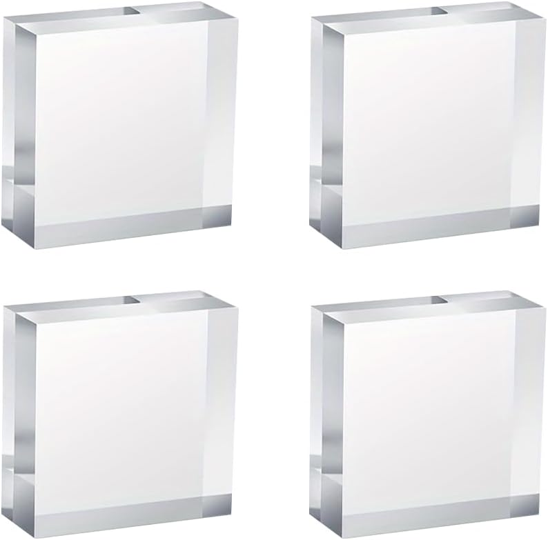 4 Pcs Clear Acrylic Display Pedestal Stand for Jewelry Collectibles