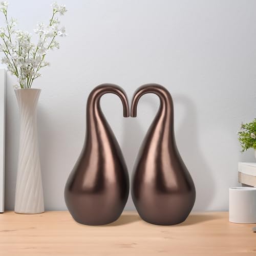 Double Urns for Human Ashes Swan and Heart Design