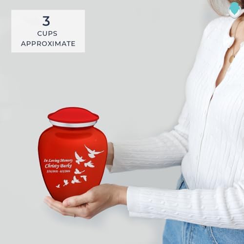 GetUrns Bright Red Personalized Dove Cremation Urn 44 lbs