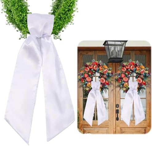 2 Pack Blank White Wreath Sash for Front Door