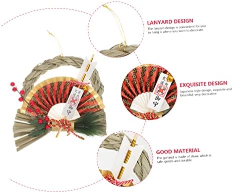 LIFKOME Japanese Straw Wreath Pendant