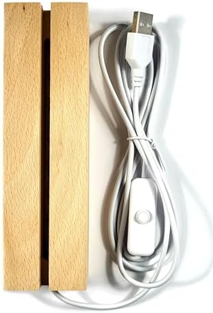 59 Inch Wooden Rectangle LED Display Base with USB Switch