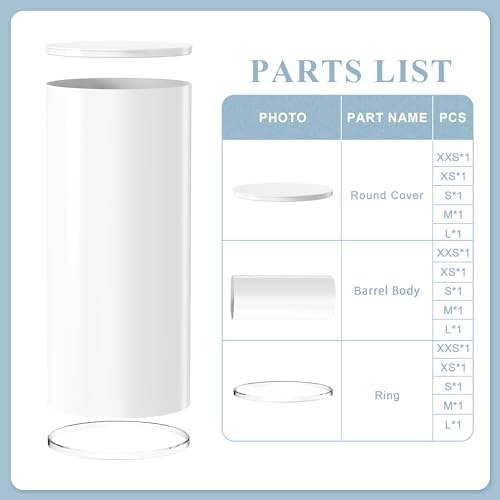 5PCS White Cylinder Display Stands for Parties