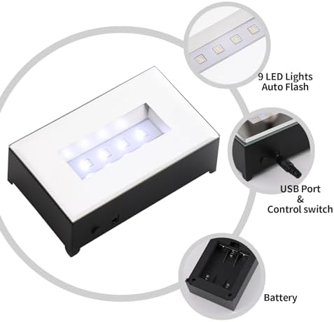 LED Light Base with 9 Models Black KB111