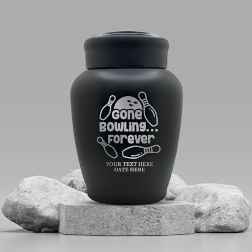 Custom Cremation Urn for Adult Ashes - Gone Bowling Design
