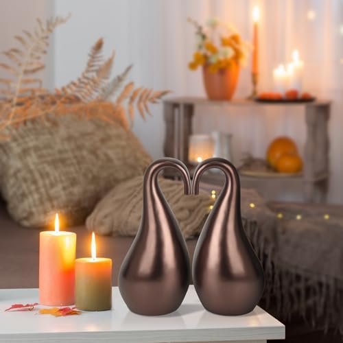 Double Urns for Human Ashes Swan and Heart Design