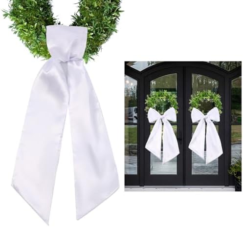 2 Pack Blank White Wreath Sash for Front Door