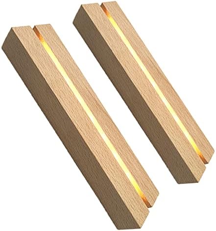 CDIYTOOL Wooden Rectangle Display Pedestal With LED Lights