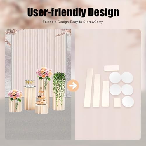 Foldable Paper Columns Display Pedestals 5pcs Wedding Centerpieces