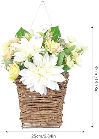 Champagne Rose Door Wreath with Hanging Rope