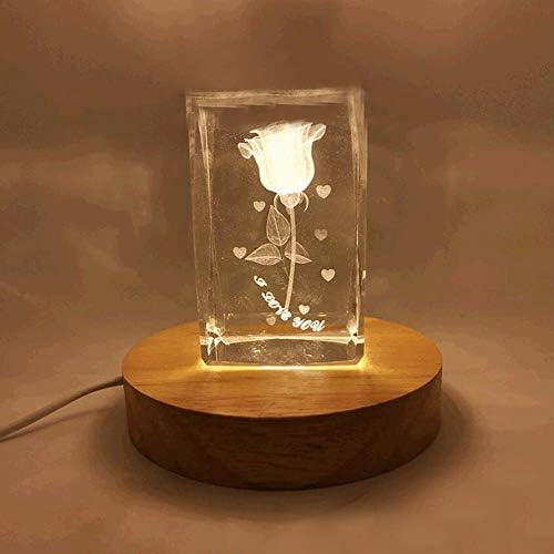 4 Inch LED Wooden Base Display Pedestal with USB Switch