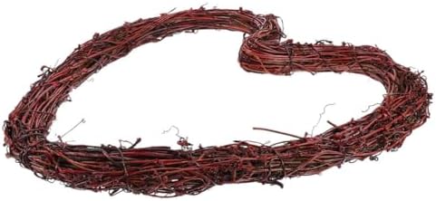 ABOOFAN Heart Shape Rattan Wreath Hanger Wall Decor Accessory