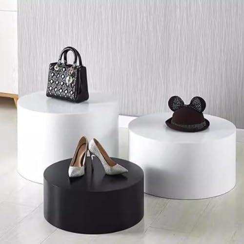 Cylinder Pedestal Display Stand - 40x80cm Black Sturdy Durable