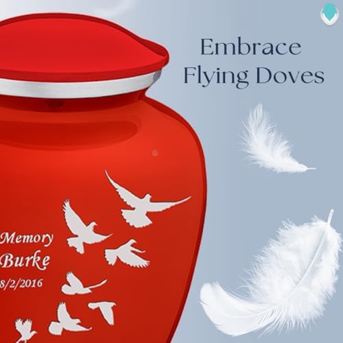 GetUrns Bright Red Personalized Dove Cremation Urn 44 lbs