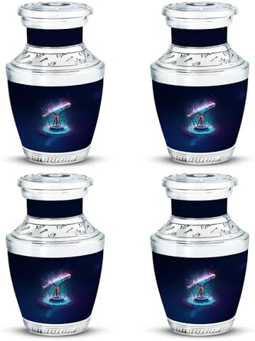 Yatskia Blue Telescope Urn for Ashes 3 Inch Set of 4